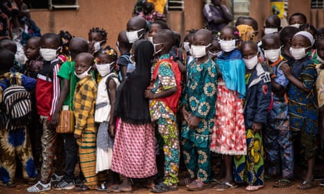 Pupils on the first day of school in Ouagadougou, Burkina Faso, on October 1, 2020.