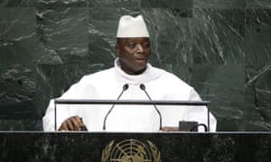 Gambian’s president, Yahya Jammeh, addressing the UN general assembly in 2014.