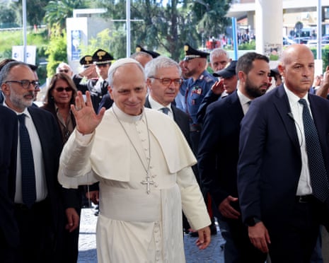 Pope Leo arrives at Gemelli Hospital ahead of the pontiff's surgery to remove a lung nodule, in Rome, Italy.