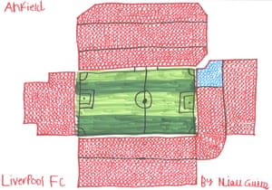 Liverpool FC / Anfield stadium drawing by Niall Guite.