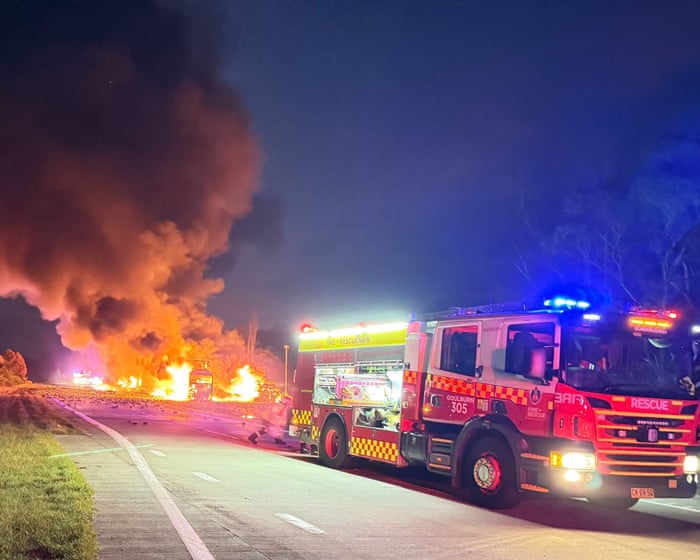Truck drivers ‘miraculously’ emerge nearly unscathed from explosions and fire after Hume Highway truck crash