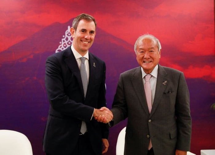 Australia news live: budget to prioritise childcare and health costs; at least 25 Covid deaths recorded 2 Jim Chalmers with Japanese finance minister Shunichi Suzuki during the G20 finance ministers’ meeting in Bali on Friday.