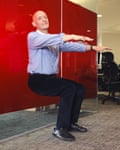 Phil Daoust does a wall sit
