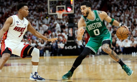 Boston’s Jayson Tatum had 34 points and 11 rebounds as the Celtics beat the Heat in Game 4 of the East finals on Tuesday.