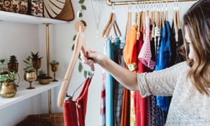 Young Woman Shopping In Cute Vintage Retail Shop