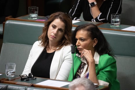 The Minister for Aged Care and Sport Anika Wells and Minister for Early Childhood Education and Minister for Youth Anne Aly during question time