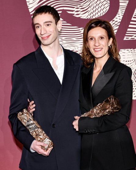 Pellerin and writer-director Pauline Loquès at the César awards in February. They won for best male revelation and best first feature film, respectively.