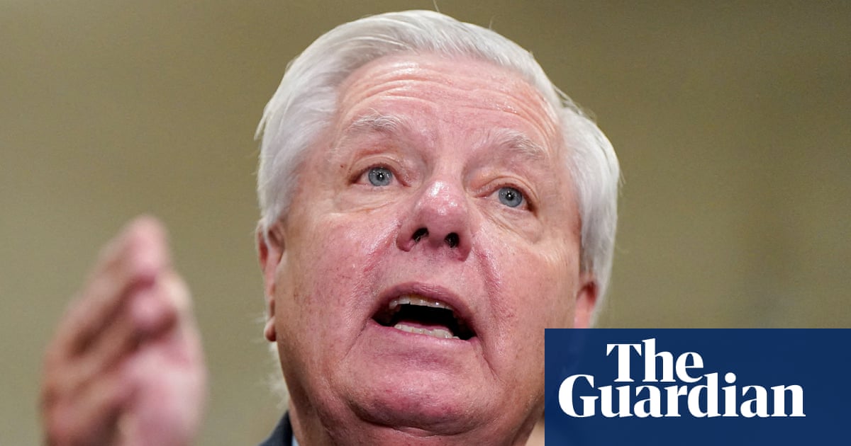 Lindsey Graham, seen here mid-pivot between condemning Trump and defending him, in his natural habitat: a TV studio.