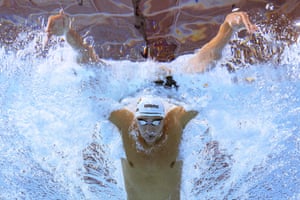Chad le Clos of Aouth Africa competes in the men’s 200m butterfly heats.