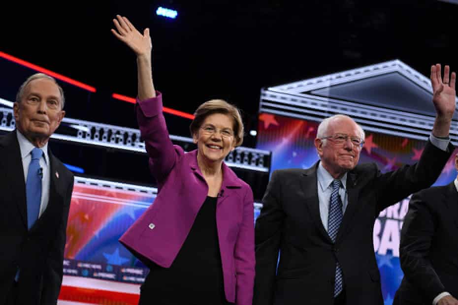  Elizabeth Warren at the Democratic presidential primary debate Wednesday in Las Vegas, Nevada