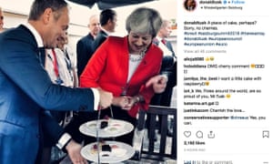 Donald Tusk’s post on Instagram: ‘A piece of cake, perhaps? Sorry, no cherries.’ 20 September 2018