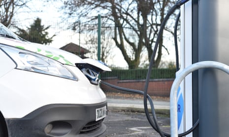 An electric vehicle on charge