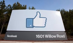 The entrance to Facebook’s headquarters in Palo Alto, California.