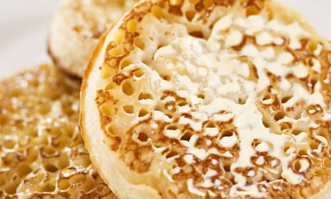 English crumpets with butter