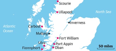 Map of seafood locations