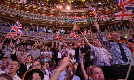 Flag waving at the Last Night Of The Proms at Royal Albert Hall on 8 September, 2012.