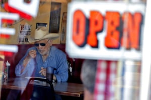 A cafe in Wickenburg, Arizona. The governor ended stay-at-home orders on 15 May.