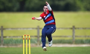 Toby Howe of England Lions runs into bowl during a England Physical Disability T20 match between England Seniors and England Lions.