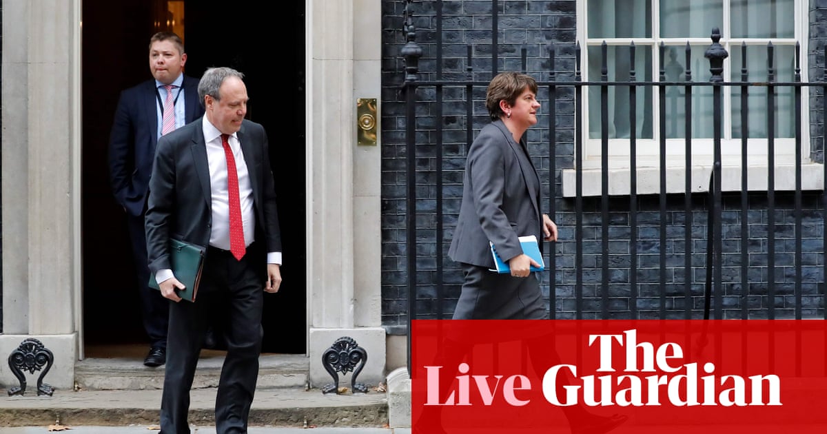 Brexit: DUP denies softening position on Irish backstop – live news