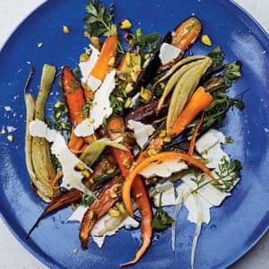 Raw and roasted carrots and fennel with feta and pistachios Alison Roman Dining In