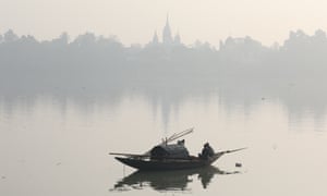 River Hooghly at sunset near Serampore