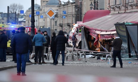Police investigate the scene of the blast on 2 April 2023.