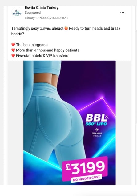 Instagram ad promoting ‘Temptingly sexy curves ahead’