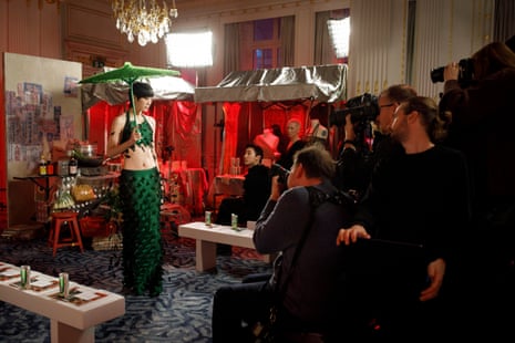 A model showcases creations from the Night Market collection.