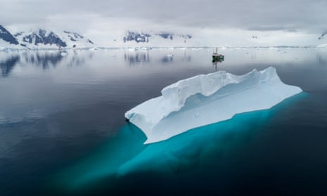 The Greenpeace ship Arctic Sunrise in Charlotte Bay, Antarctica