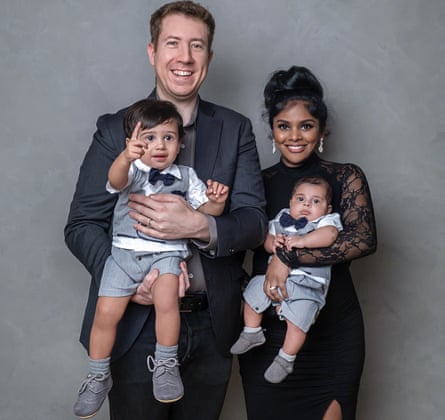 Grace Nathan, right, with husband Santiago de la Torre and their sons
