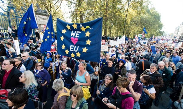 The anti-Brexit People’s Vote march in London, 20 October 2018.