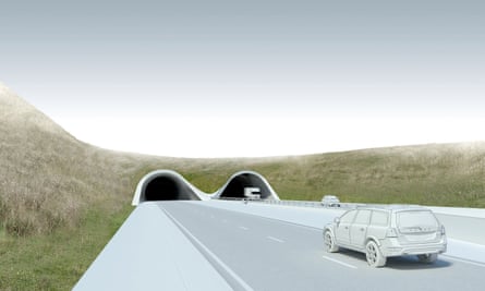 Artist’s impression of the 1.8 mile Stonehenge tunnel ... the entrance and exit would sit inside the world heritage site.