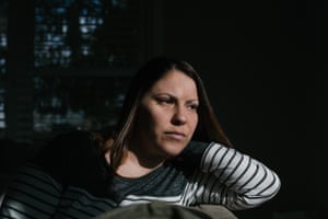 Erica Tarr, 31, at her home in Glen Mills, Pennsylvania. Tarr says, ‘I can’t bathe my daughter, wash my hands or do a load of laundry, it’s like living in constant crisis’.