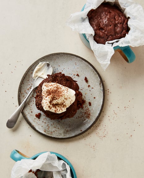 Two-minute pudding: Meera Sodha's microwave banana miso mug cakes.