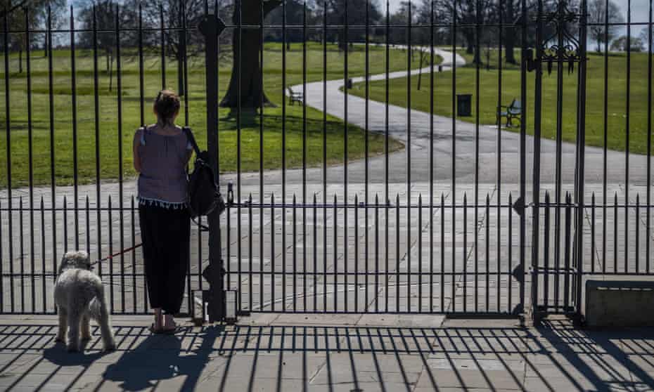 Brockwell Park in Lambeth, south London,  was closed to visitors after overcrowding on 4 April