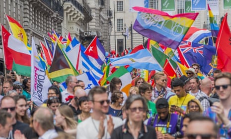 London gay pride march, 8 July 2017.