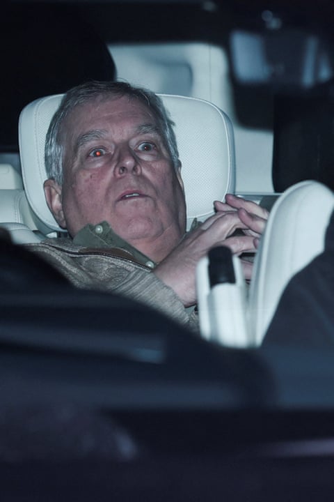 Andrew Mountbatten Windsor, younger brother of Britain’s King Charles, leaving police custody on Thursday.