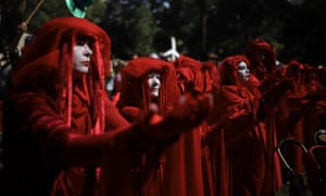 Red Rebels from Extinction Rebellion join the Sydney climate strike.