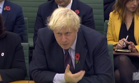 Boris Johnson in committee