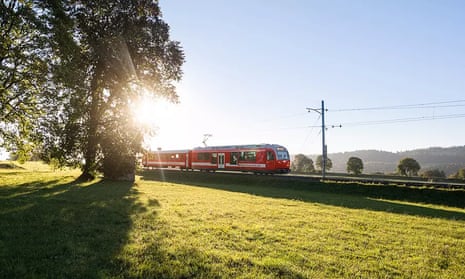 The CJ’s little red train from Glovelier to La Chaux-de-Fonds.