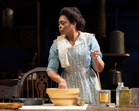 Woman on stage in 1910s outfit