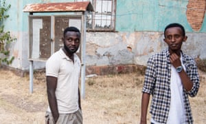 Likke Serawitu, a freshman at Ambo University, with a classmate