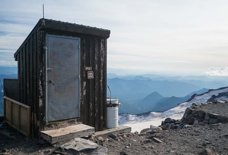 A backcountry toilet at Camp Muir, a climbing destination at 10,000ft on Washington’s Mt Rainier.