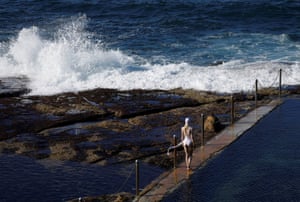 Sydney, Australia A model presents swimwear