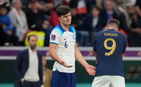 World Cup 2022: news and buildup to Argentina v Croatia semi-final – live | World Cup 2022 17 Harry Maguire with Olivier Giroud during the World Cup quarter-final Saturday.