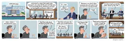 Stephen Collins cartoon on AI, panel 1