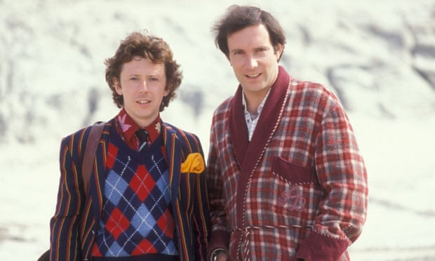 David Dixon and Simon Jones, as Ford Prefect and Arthur Dent, in The Hitchhiker’s Guide to the Galaxy.
