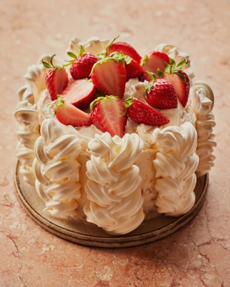 Ravneet Gill’s gluten-free strawberry and meringue cream cake.