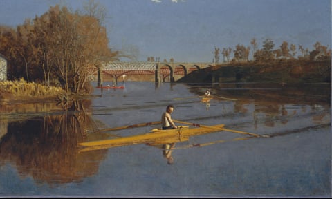 Surface tension … The Champion Single Sculls by Thomas Eakins, from 1871.