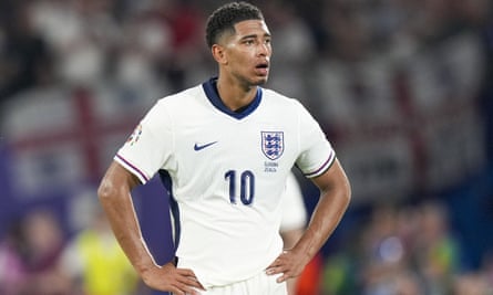 Jude Bellingham looks dejected at the end of England’s goalless draw with Slovenia in Cologne